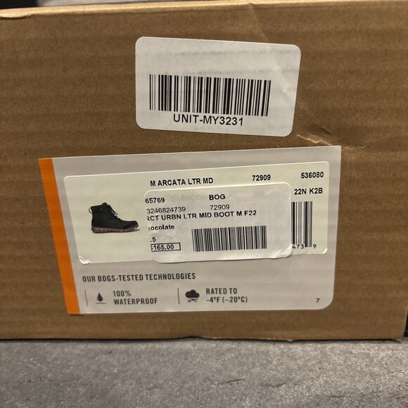 Bogs M Arcata Urban Leather Mid Chocolate Size 11.5 Waterproof 72909-202 - Picture 12 of 12